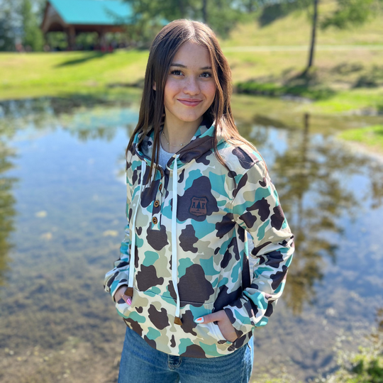 Solid Teal Camo Hoodie