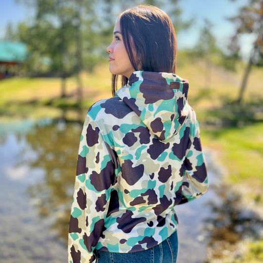 Solid Teal Camo Hoodie