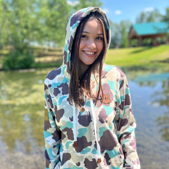 Solid Teal Camo Hoodie