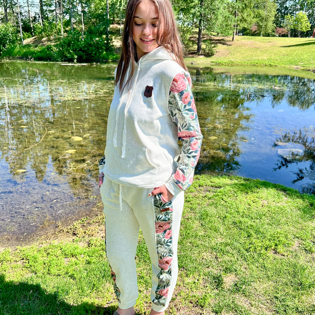 Vintage Peony Print Joggers