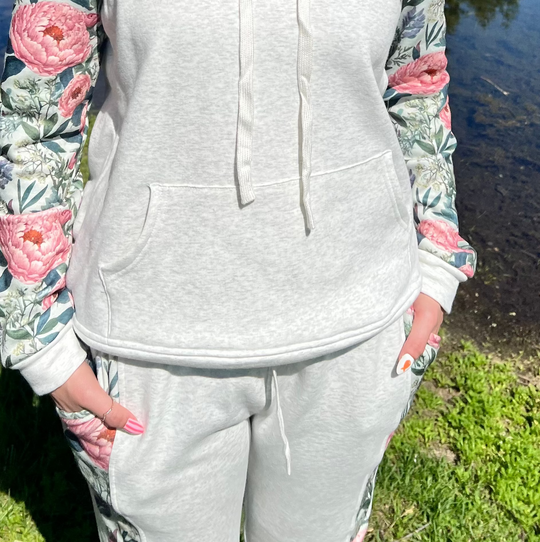 Vintage Peony Print Joggers