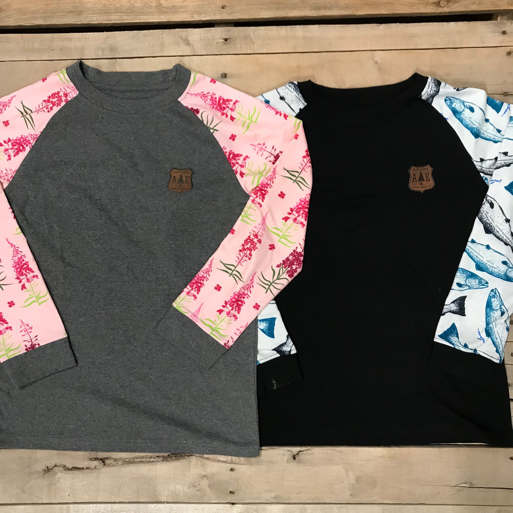Lightweight Sleeve Print Crewneck