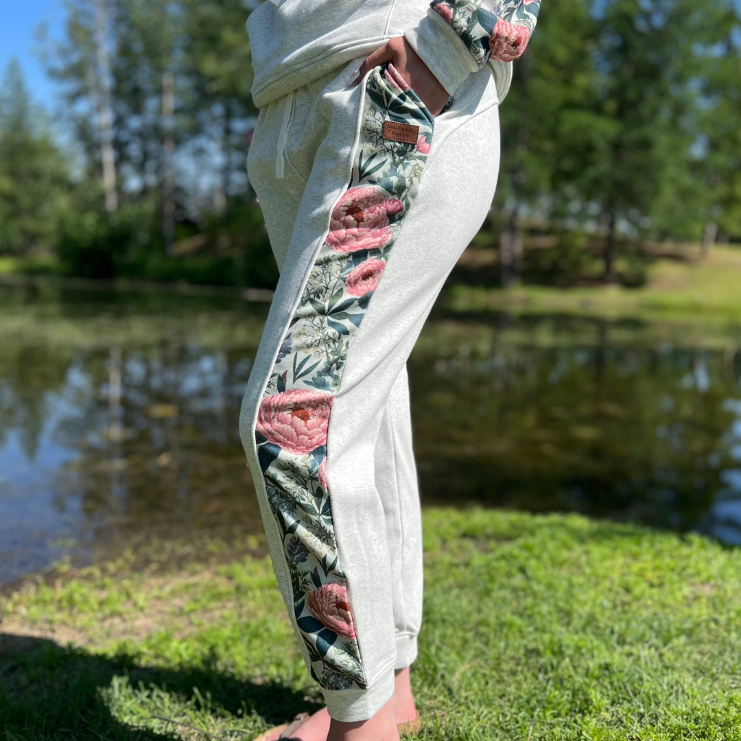 Vintage Peony Print Joggers
