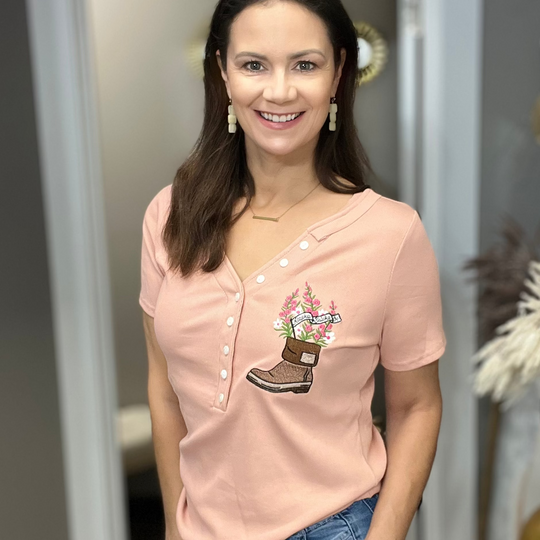 Fireweed Boot Embroidered T-shirt