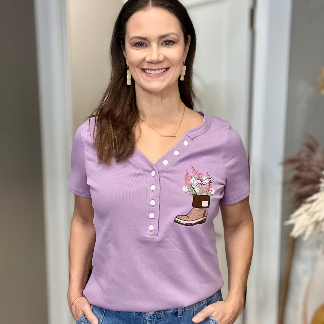 Fireweed Boot Embroidered T-shirt