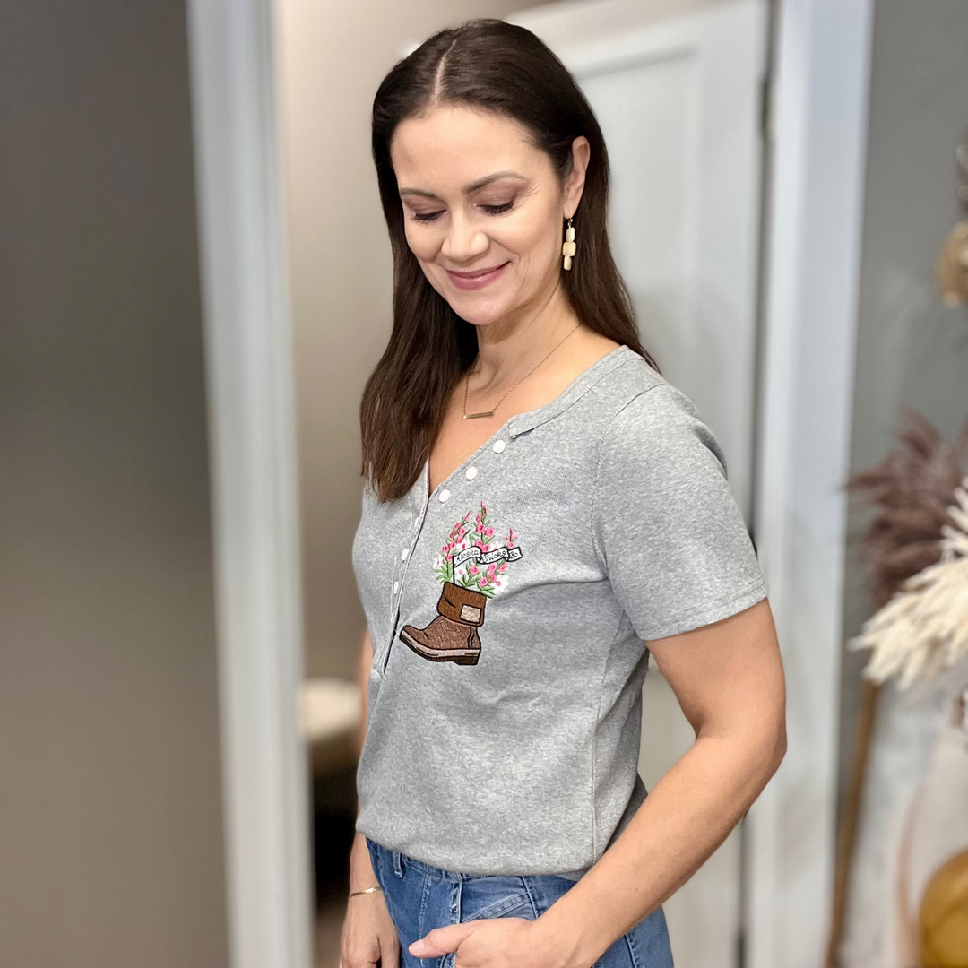 Fireweed Boot Embroidered T-shirt