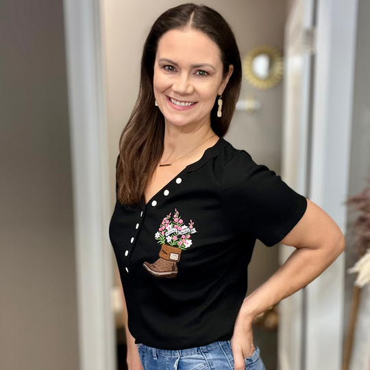 Fireweed Boot Embroidered T-shirt