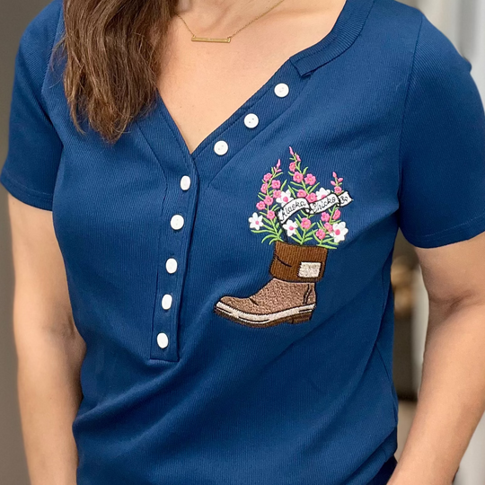 Fireweed Boot Embroidered T-shirt
