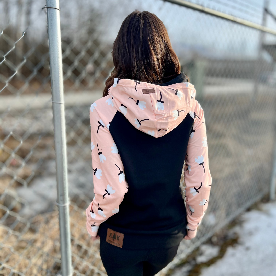 Peach Flower Sleeve Hoodie