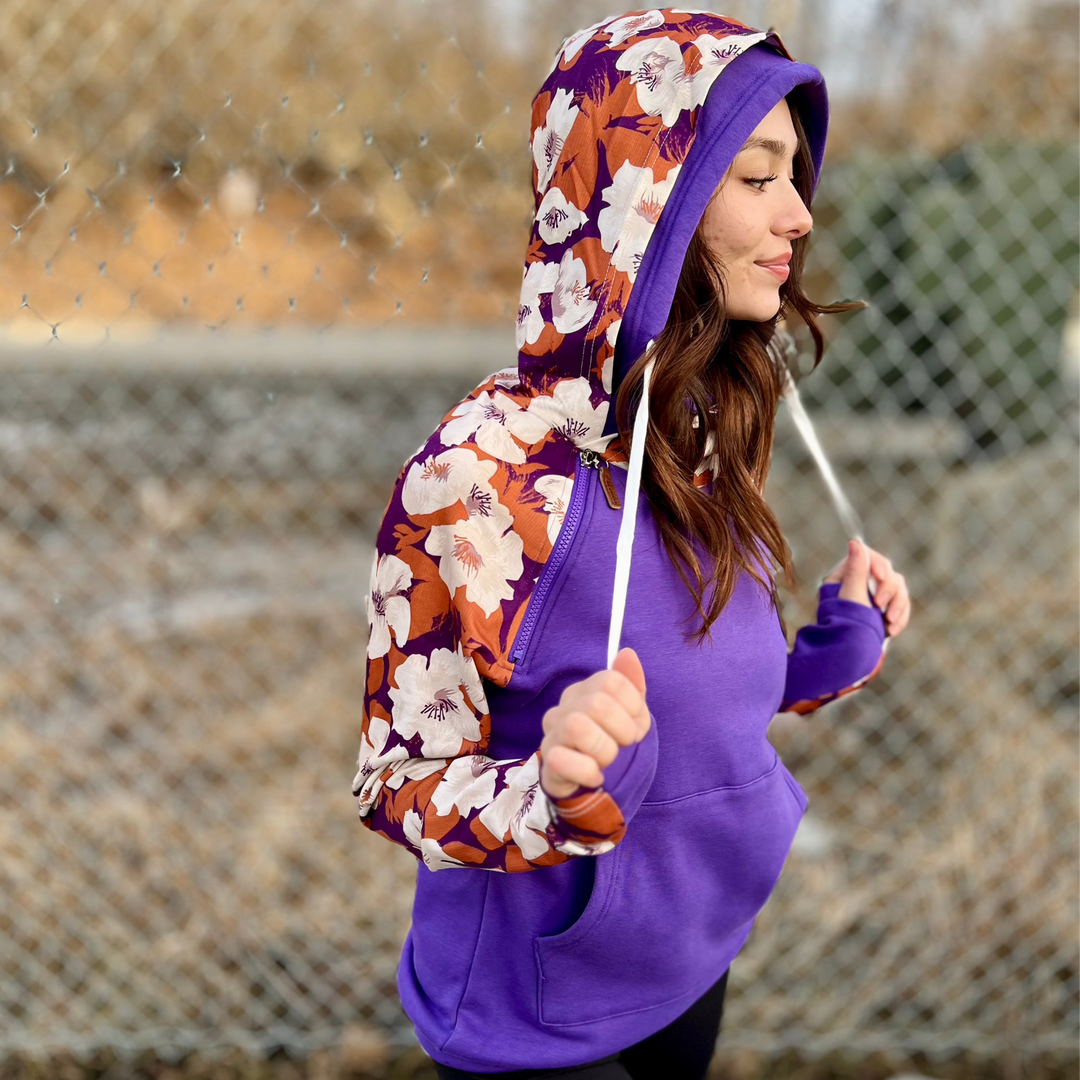 Fall Flower Sleeve Hoodie - Last Chance!