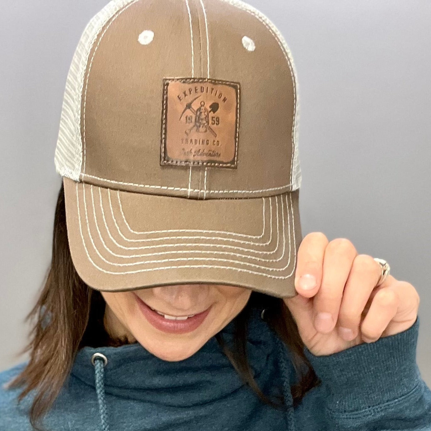 Expedition Leather Patch Trucker Hat – Alaska Chicks Co