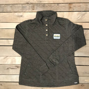 Quilted Henley Snap Pullover