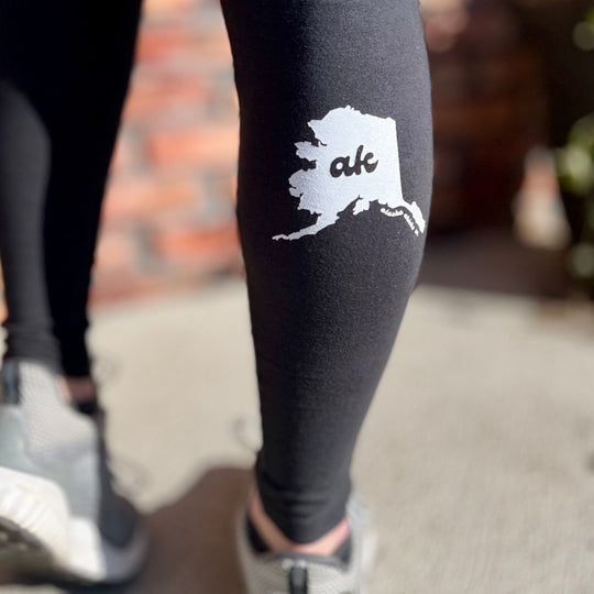 Cursive ak State Cotton Leggings