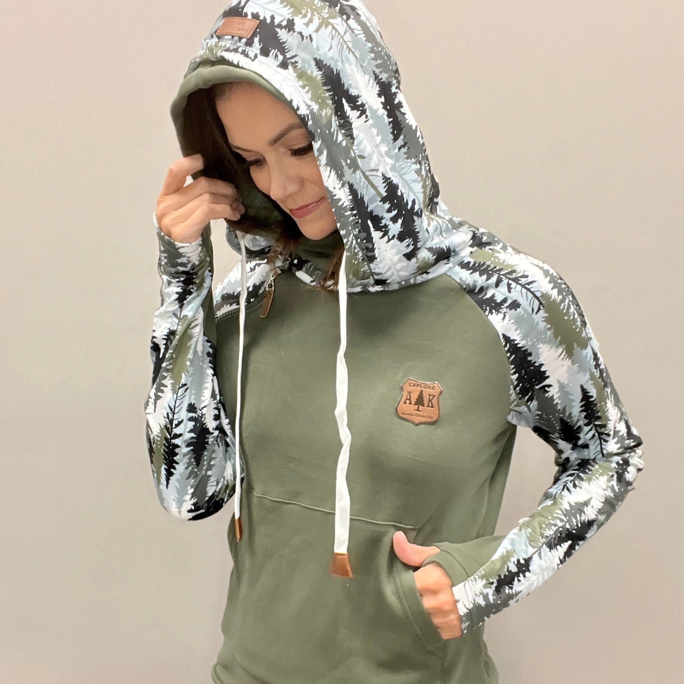Forest Sleeve Hoodie – Alaska Chicks Co