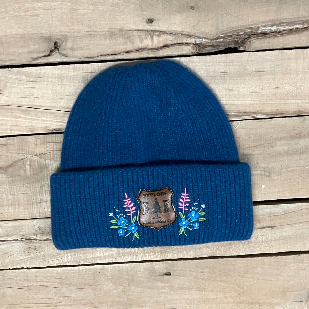 Embroidered Fuzzy Beanie - Shield Patch