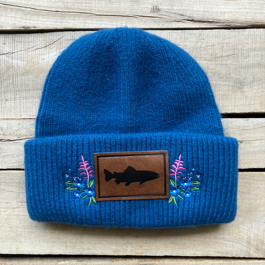 Embroidered Fuzzy Beanie