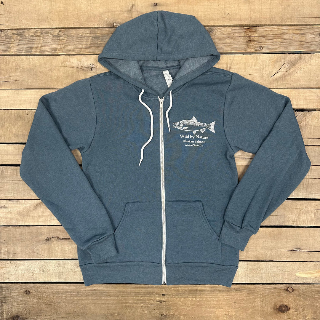 Wild Alaskan Salmon Zip-Up Hoodie