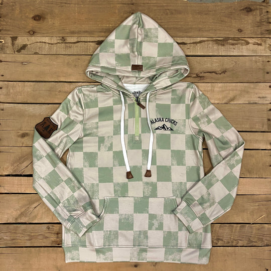 Checkered Quarter Zip Hoodie