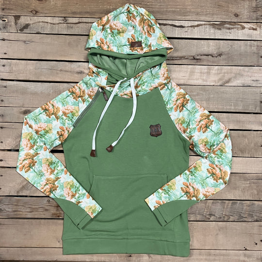 Watercolor Woodland Sleeve Hoodie