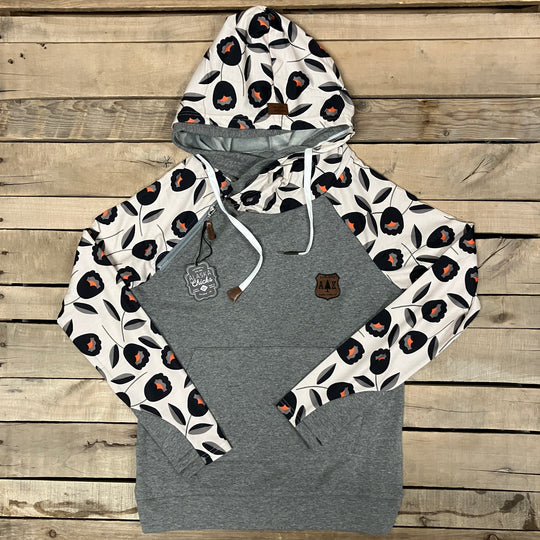 Black Tulip Sleeve Hoodie