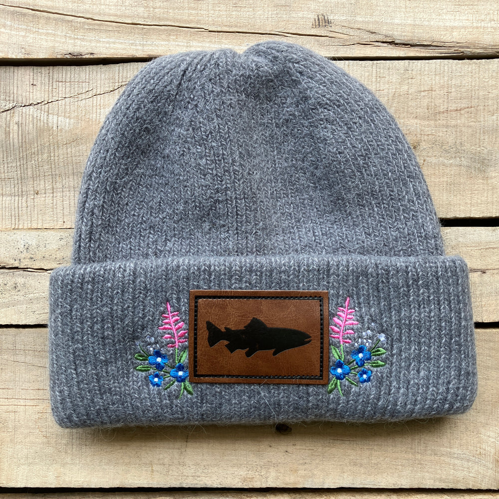 Embroidered Fuzzy Beanie