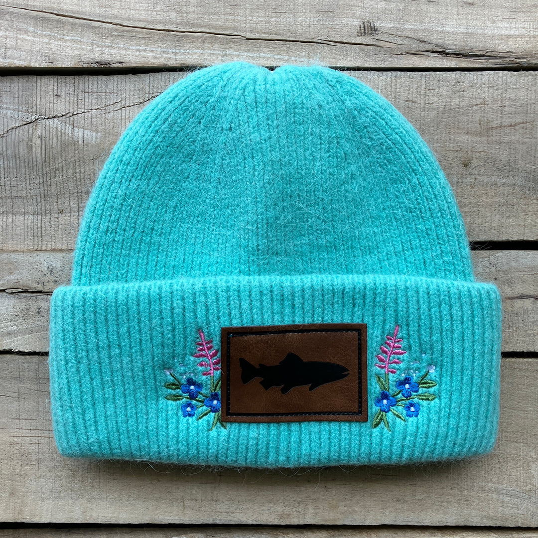 Embroidered Fuzzy Beanie