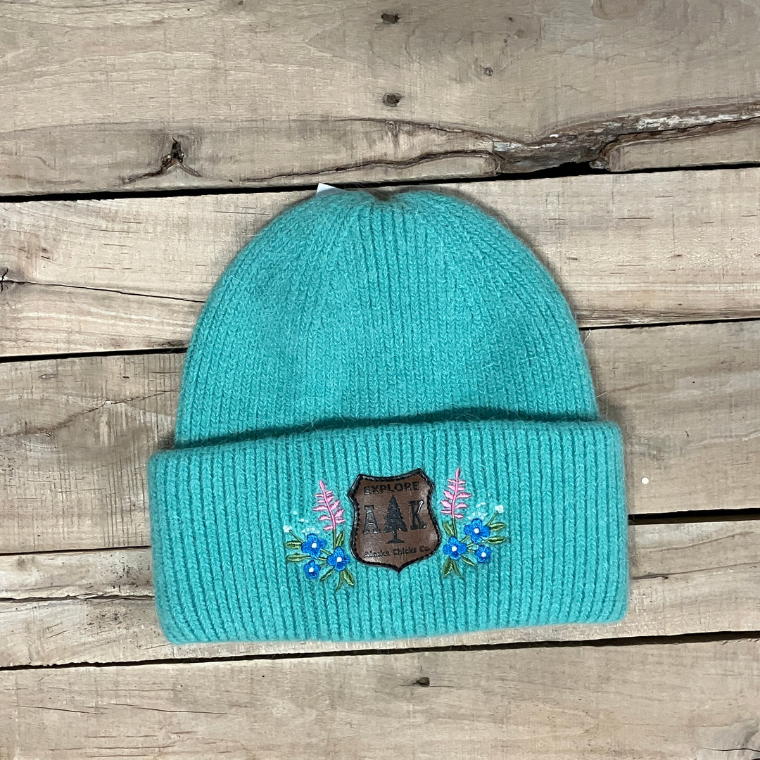 Embroidered Fuzzy Beanie - Shield Patch