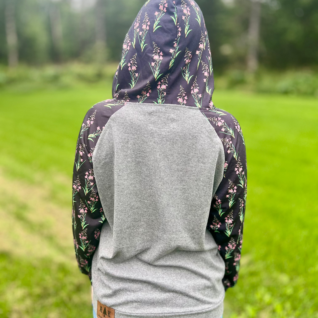 Printed Sleeve Zip-Up Hoodie