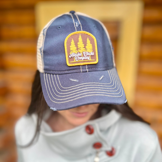 Distressed Three Tree Trucker Hat