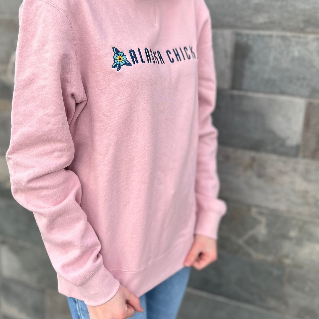 Embroidered Alaska Chick Crewneck