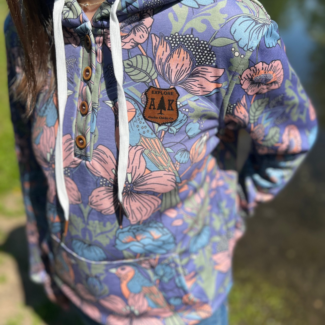 Solid Blooming Bird Hoodie