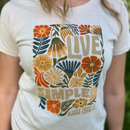 Live Simple Garden Flowers T-Shirt