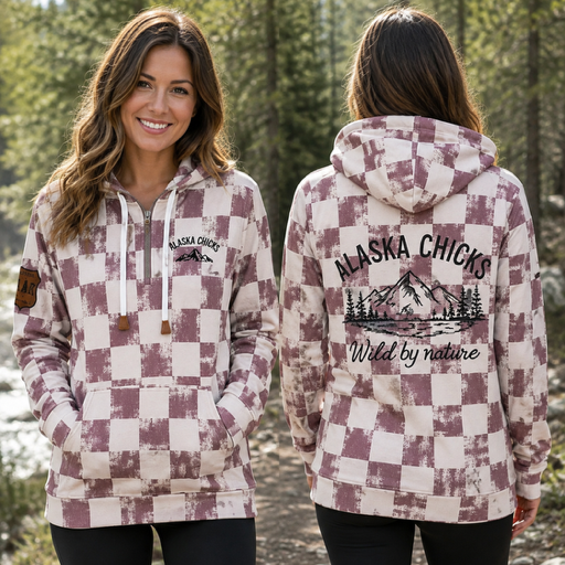 Checkered Quarter Zip Hoodie