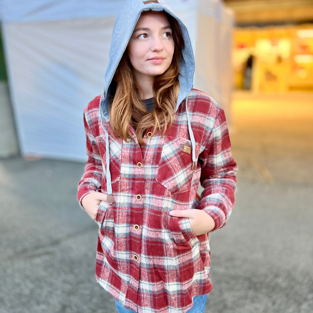 Hooded Plaid Shacket