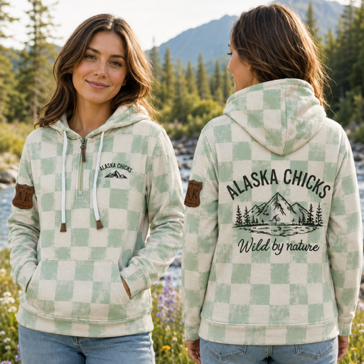 Checkered Quarter Zip Hoodie