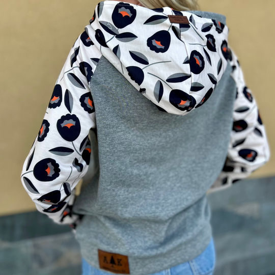 Black Tulip Sleeve Hoodie