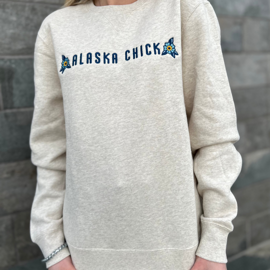 Embroidered Alaska Chick Crewneck