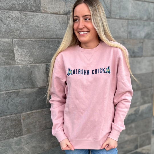 Embroidered Alaska Chick Crewneck