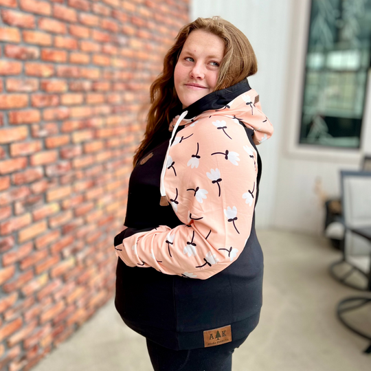 Peach Flower Sleeve Hoodie