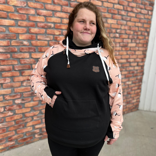 Peach Flower Sleeve Hoodie