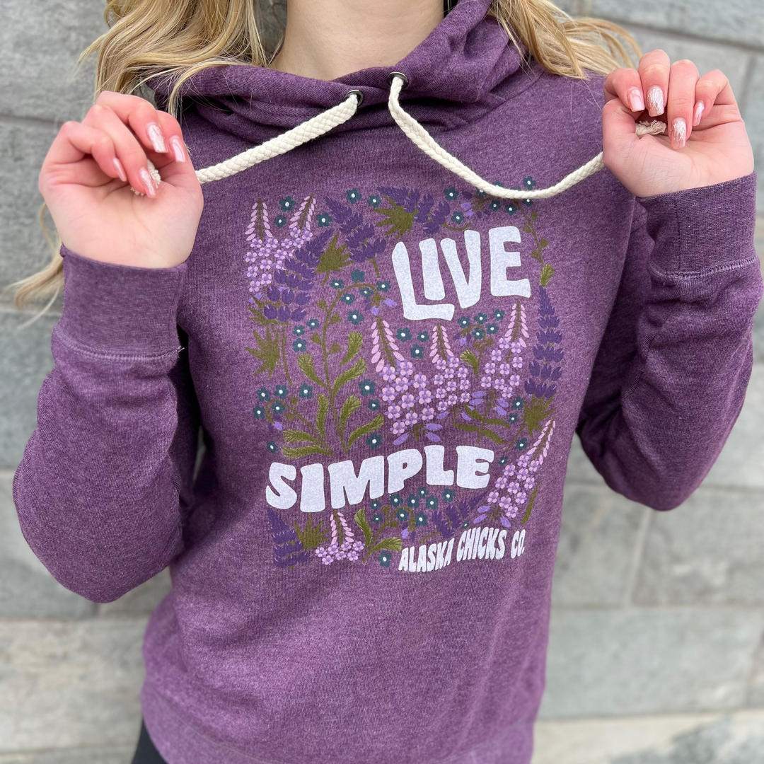 Live Simple Wildflower Cross Neck Hoodie