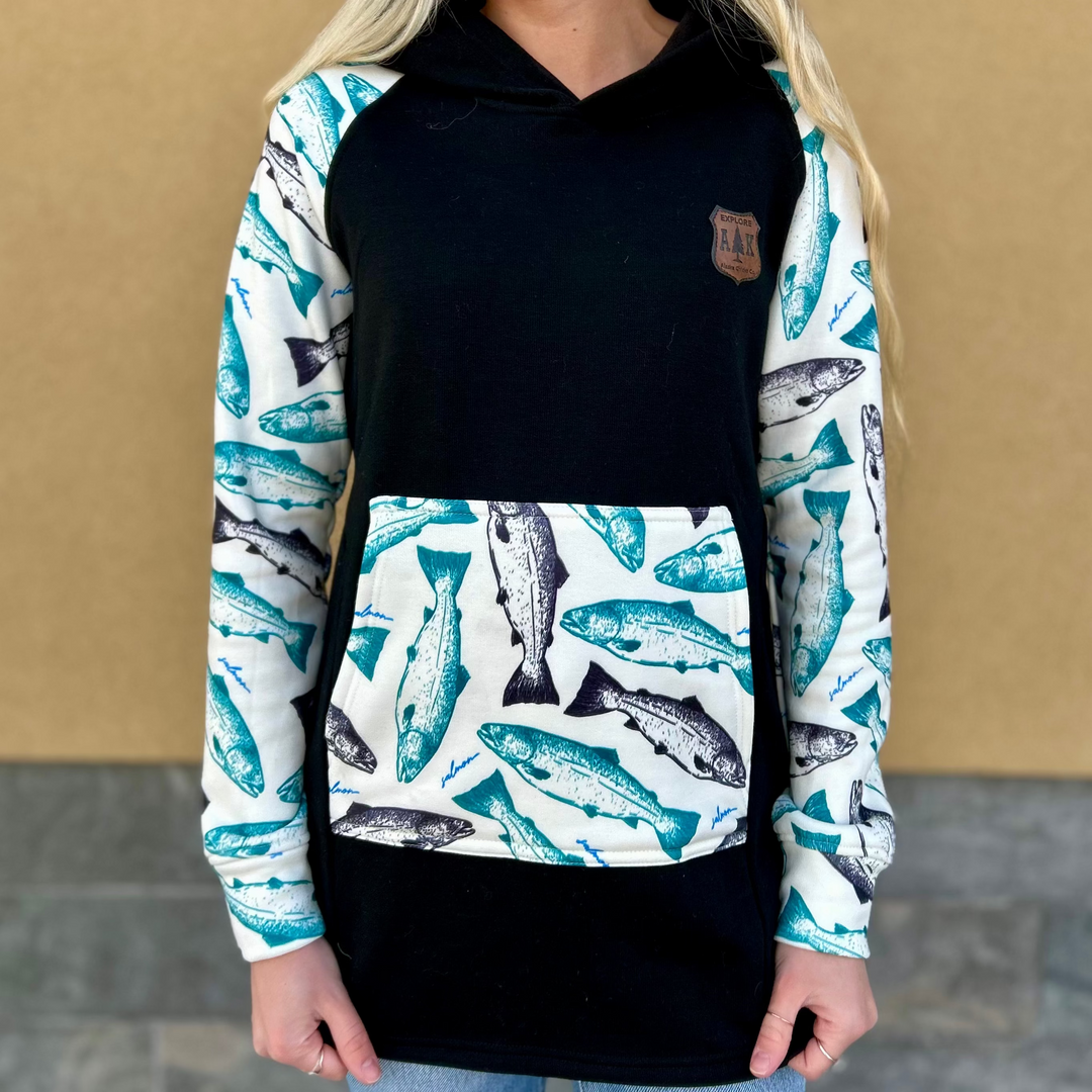 Printed Sleeve Tunic Hoodie