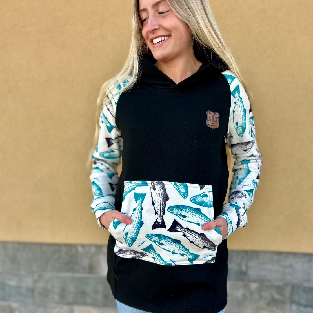 Printed Sleeve Tunic Hoodie