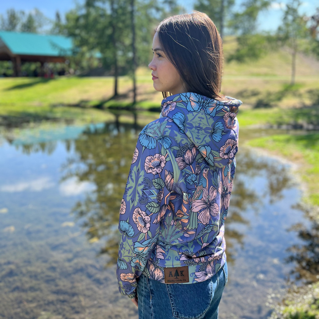 Solid Blooming Bird Hoodie
