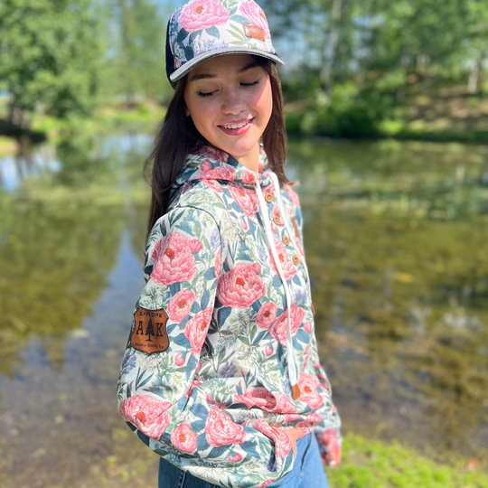 Solid Vintage Peony Hoodie