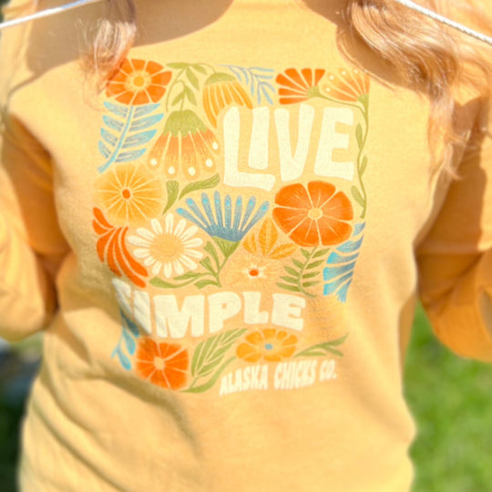 Live Simple Garden Flowers Hoodie