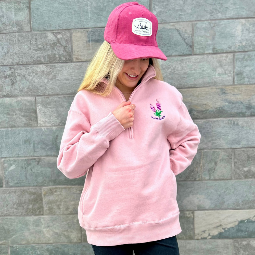 Embroidered Fireweed Quarter Zip