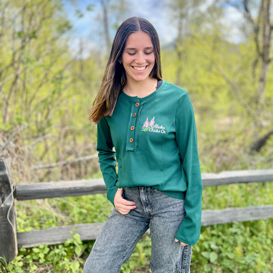 Embroidered Long-Sleeve Henley