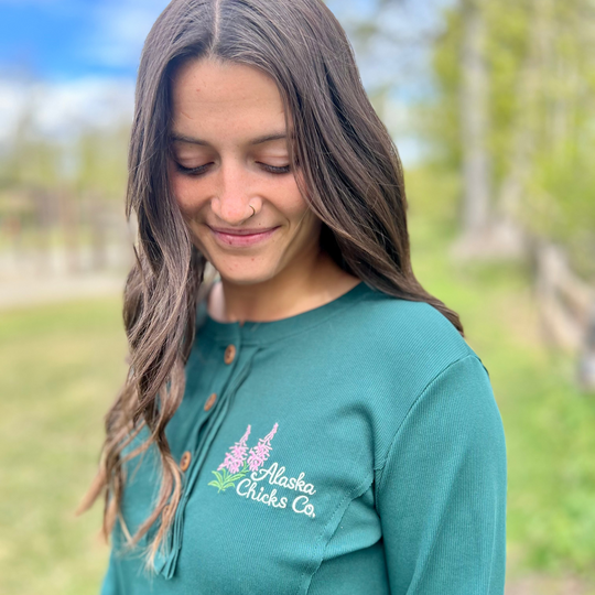 Embroidered Long-Sleeve Henley