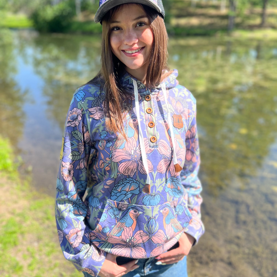 Solid Blooming Bird Hoodie
